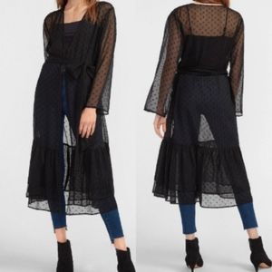 NWT SHEER SWISS DOT KIMONO COVER-UP